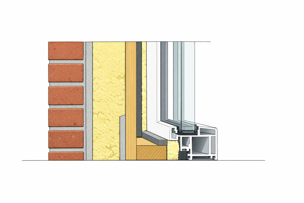 Stelkozijn afwerken technische doorsnede raamkozijn