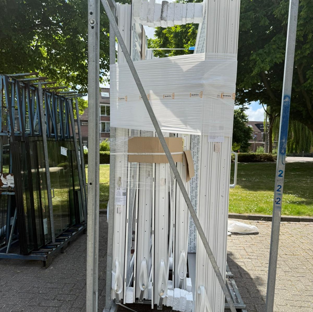 Nieuw isolatieglas op het punt om bezorgd te worden