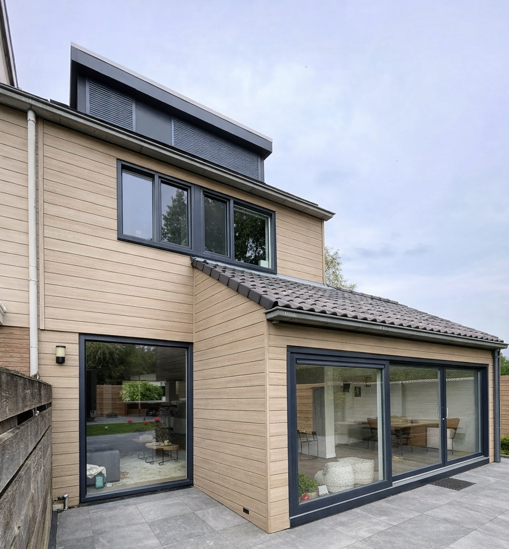 Milin gevelbekleding met natuurlijke houtuitstraling