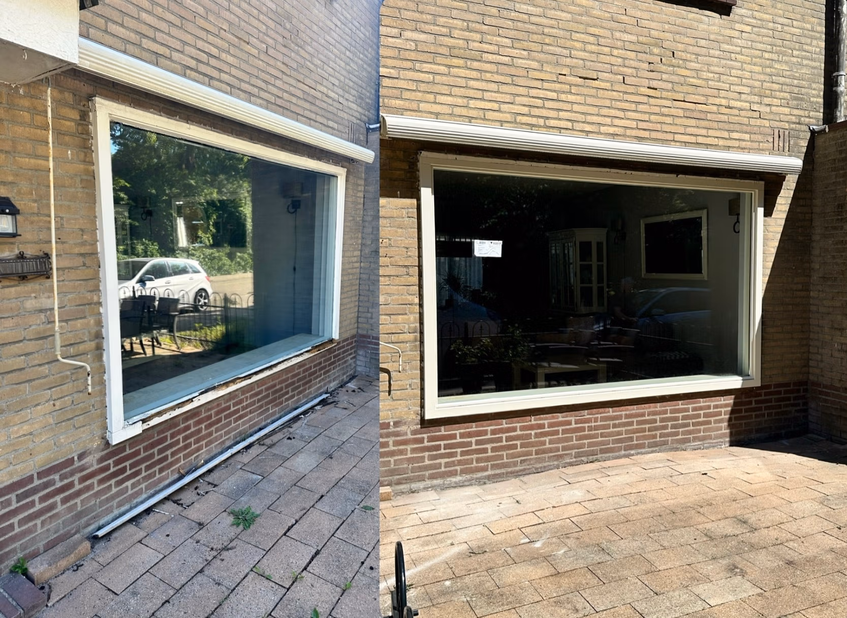 Raamdecoratie before en after