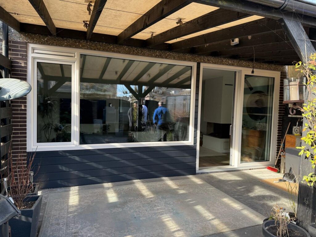 Keralit gevelbekleding toegepast bij een achtergevelrenovatie